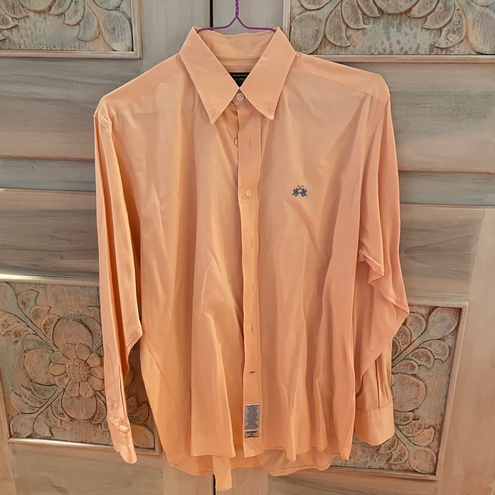 La Martina Orange Button Down Longsleeve